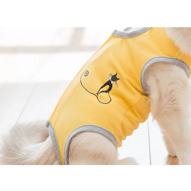 

Indoor Surgery Surgical Abdominal Wounds Pet Recovery Clothes For After Sterilization Pajama Suit, Yellow