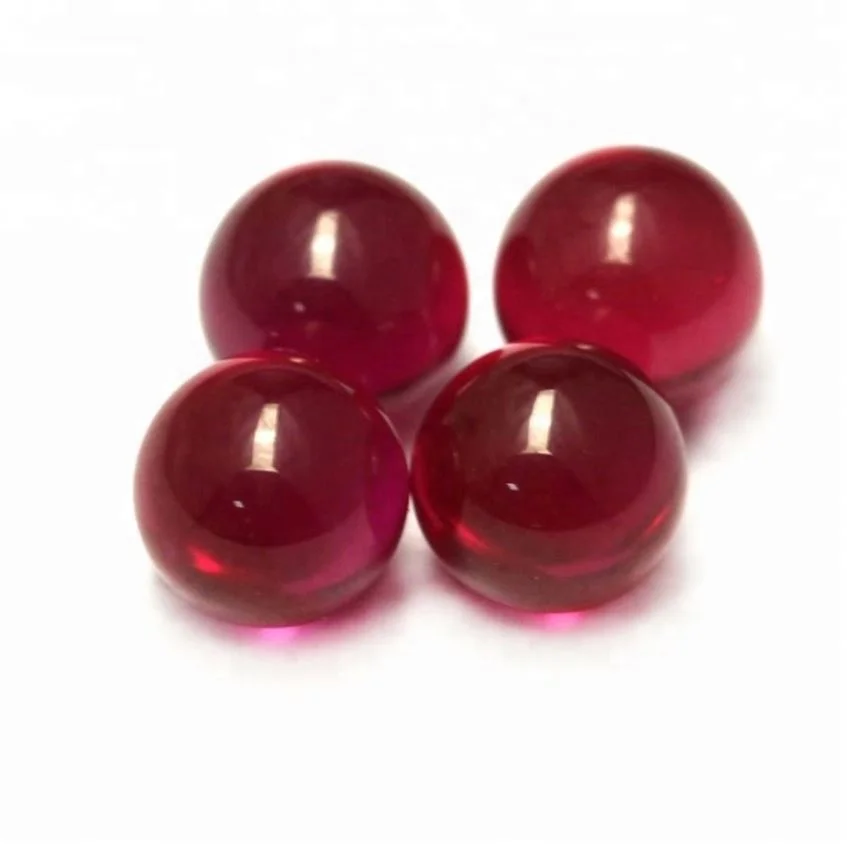 

Smooth red ruby sphere price 5# color created corundum gems beads for machine bearing