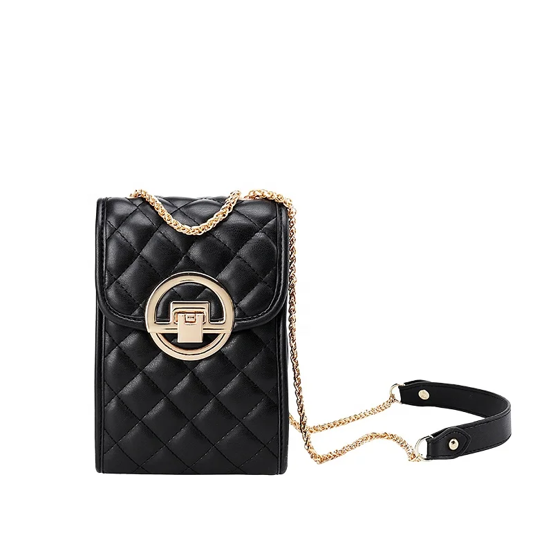 

MIYIN New small black bag female fashion single shoulder slung classic rhombic pattern mobile phone bag