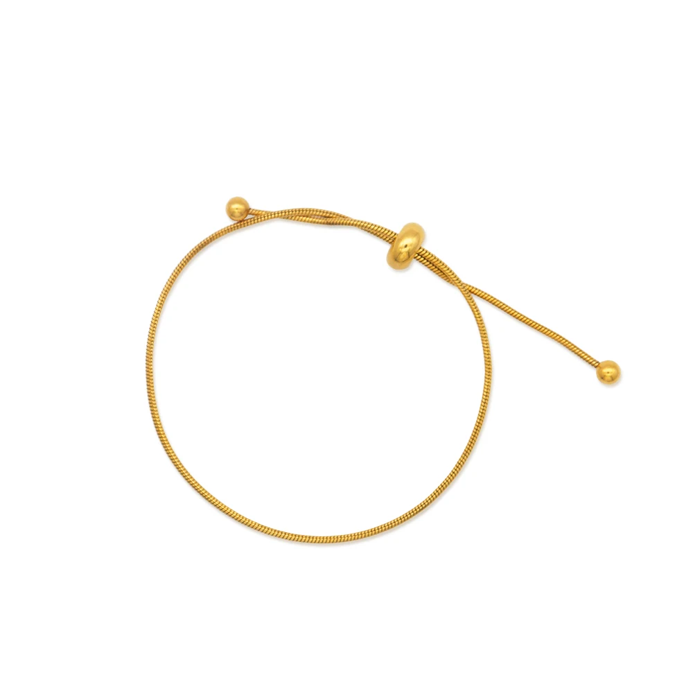 

Chris April Original design female pvd gold plated 316L Stainless steel simple student adjustable anklet, Yellow gold