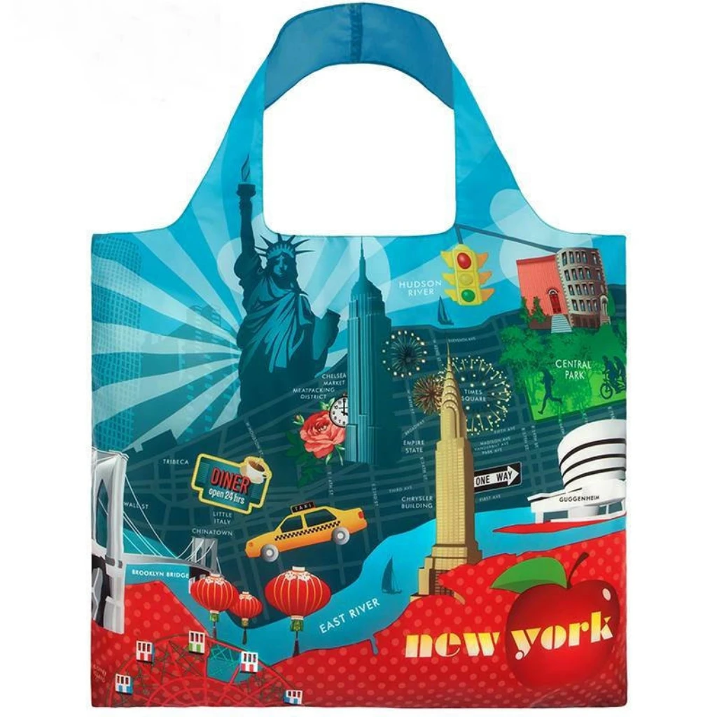 

Customized Recycling Eco-Friendly Large Supermarket Grocery Reusable Folding Polyester Shopping Bag, Picture shown