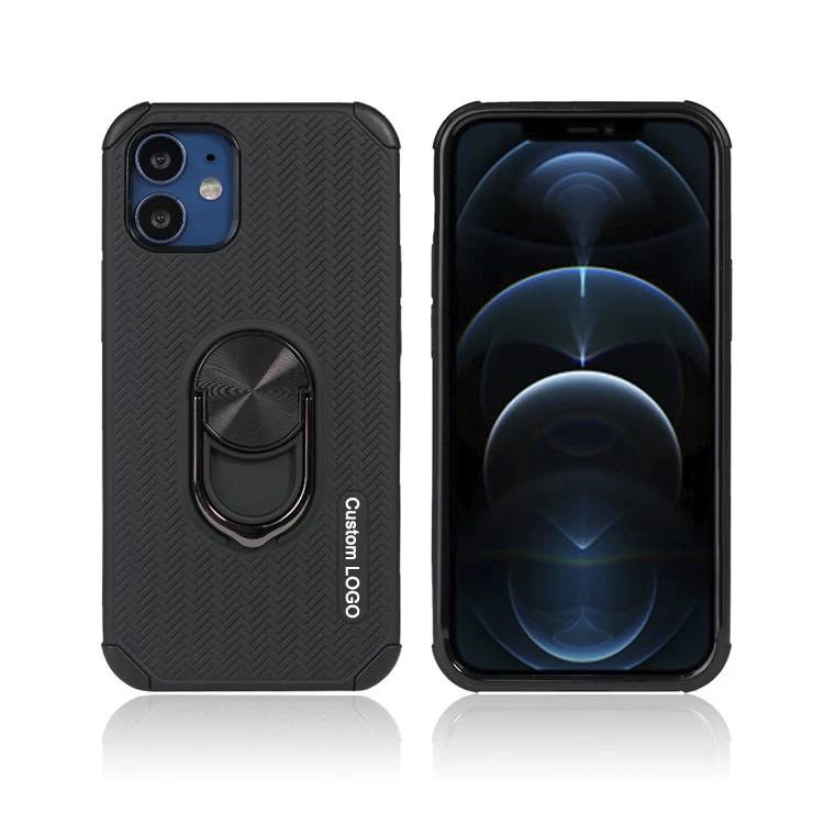 

For iPhone 12 Cases Soft TPU PC Phone Cover with Ring Holder For iPhone 11 Pro Max, Colors optional