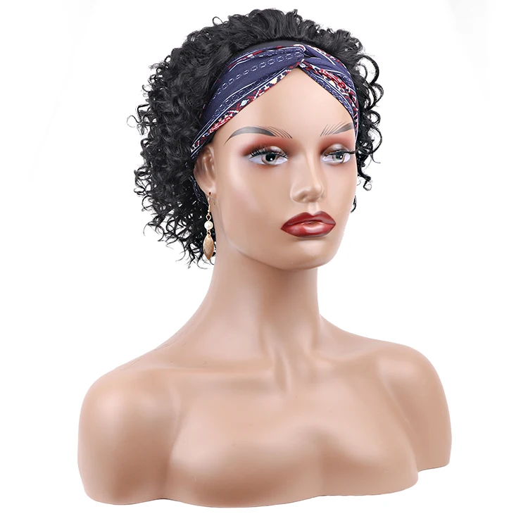 

Short Headband Wig Human Brazilian Remy Virgin HairJerry Kinky Deep Curly With Wig Brarid Headband Wigs