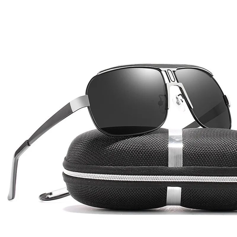

2023 Big Frame Toad Sunglasses Classic Models Driving Glasses Black Frame Metal Men's Polarized Sunglasses