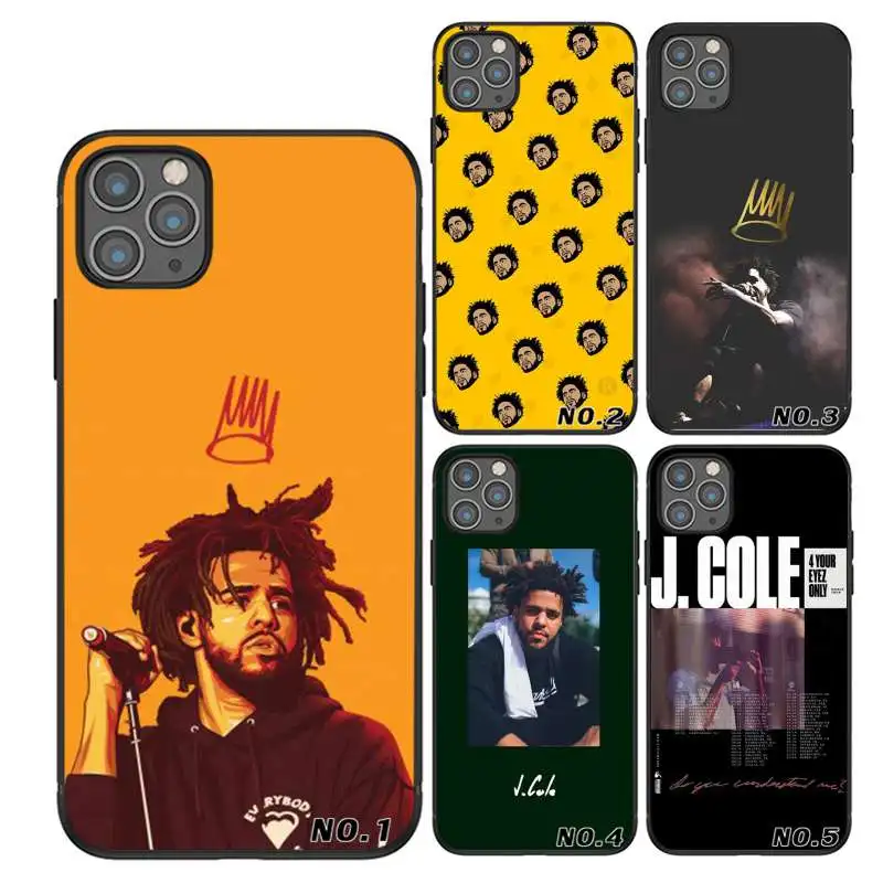 

American hip hop rapper J Cole black TPU printed phone case for iPhone X XR Xs Max 11 11Pro 11Pro Max Case