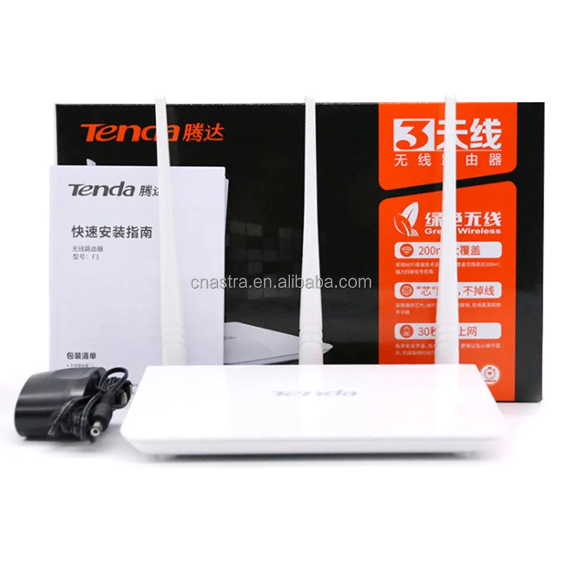 

Stock Tenda F3 wireless WIFI Router English Interface easy Setup system, Black