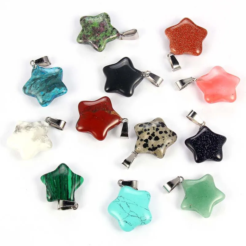 

Exquisite Natural Stone Five Pointed Charm Pendant DIY Jewelry Accessories Making