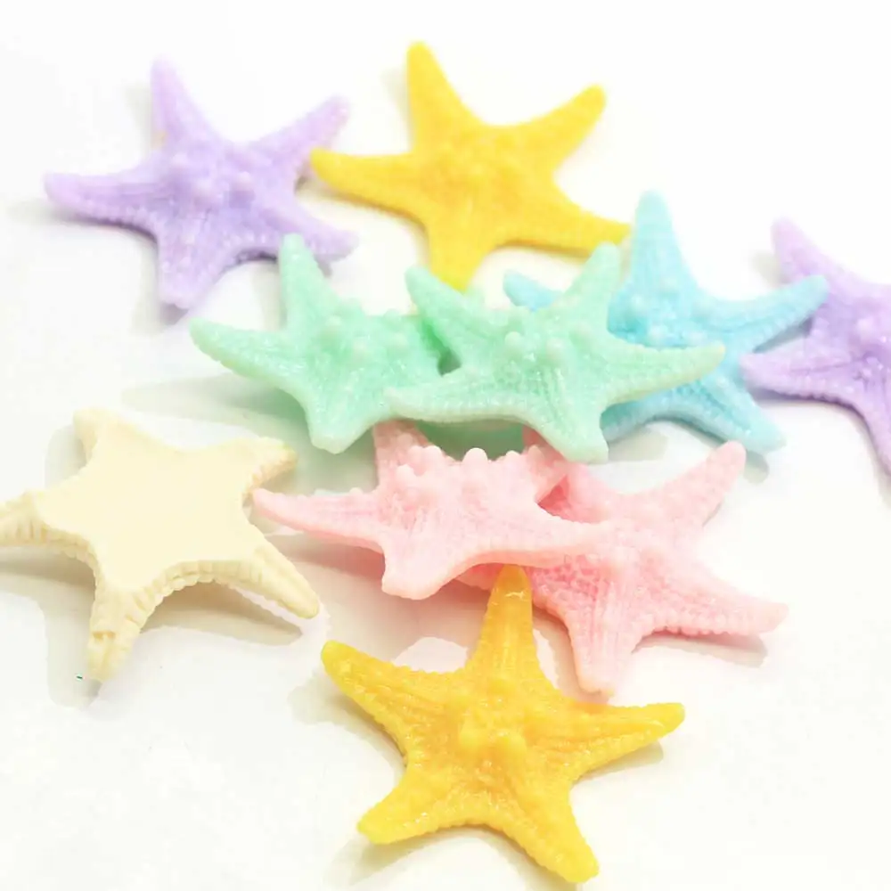 Wholesale Kawaii Resin Flatback Starfish Cabochons Miniature Starfish Sea Star Slime Charms DIY Embellishment Craft
