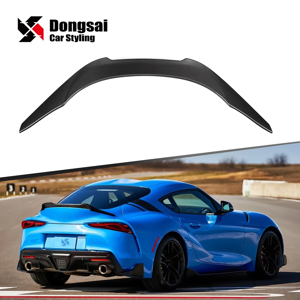

Hot selling V style dry carbon fiber auto car spoiler for Toyota Supra A90 2019-2021 rear trunk spoiler wing