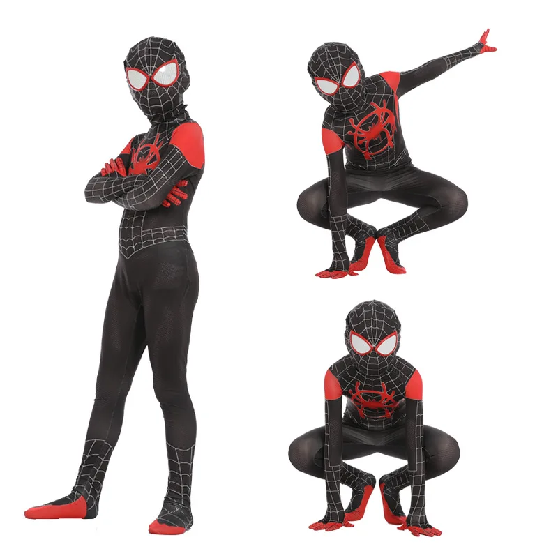 

Kids spiderman costume little black spider tight anime cosplay costume, Customized