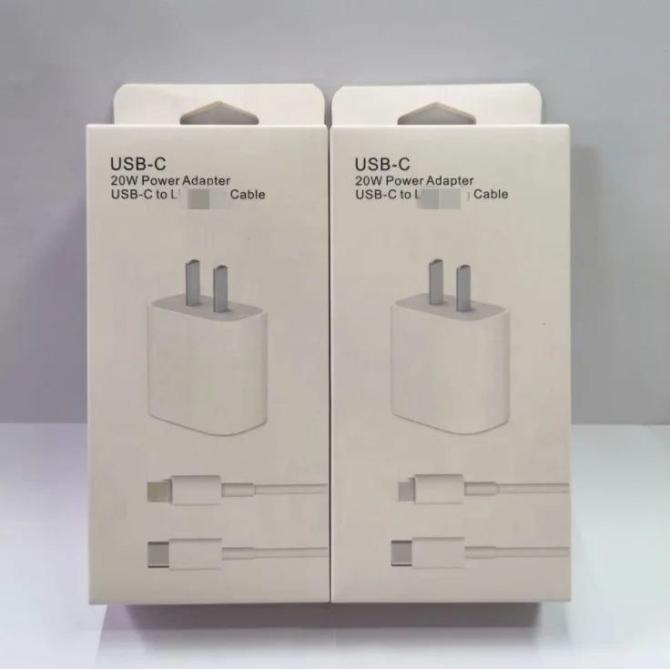 

EU UK US Charger 18w 20W USB Type C Protable Charging Fast Charger 1m Cable For IPhone, White