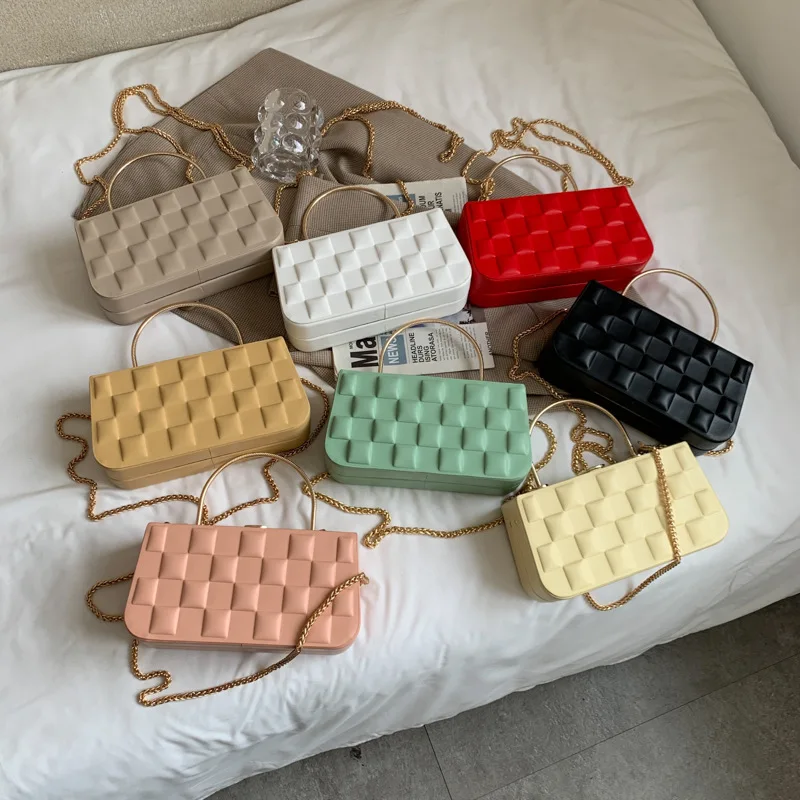 

In Stock Zipper chain solid color shoulder bags bolsos de mano women handbags ladies purse