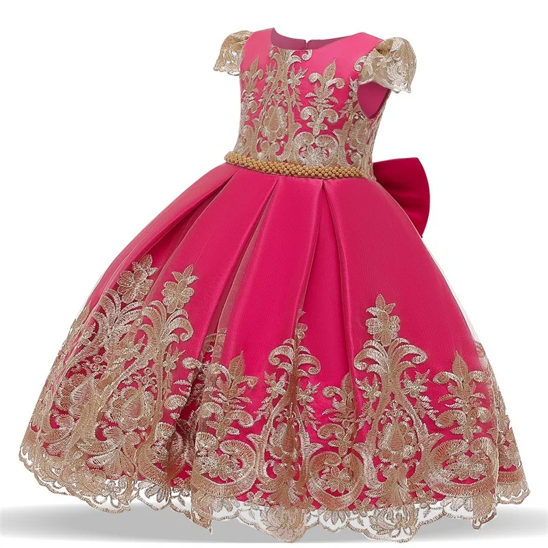 New Lace Children Dress Pattern Satin Frock Design Baby Girl Fashion