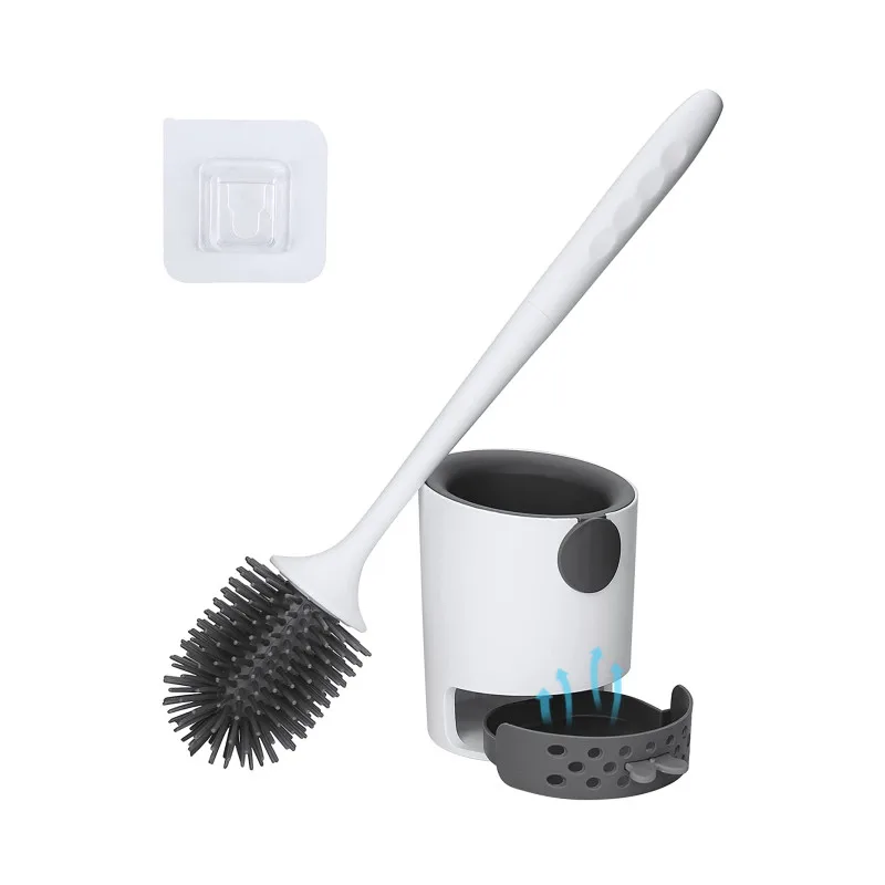 

Toilet Brush with Holder, Bathroom Toilet Bowl Cleaning Brush and Holder Set Drip Drawer