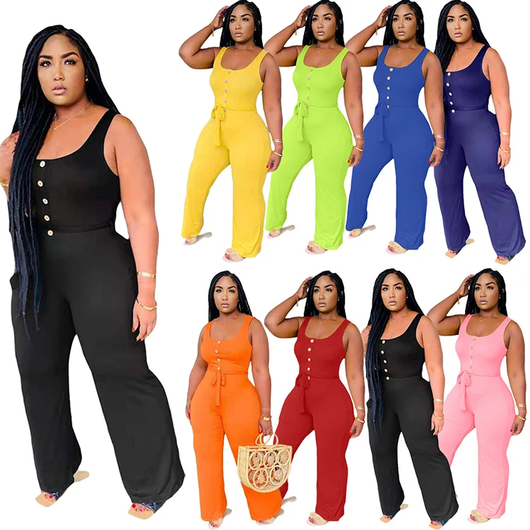 

MOEN Sleeveless conjuntos de verano para mujer New Women Jumpsuits And Rompers Plus Size Clothing Woman One Piece Jumpsuits