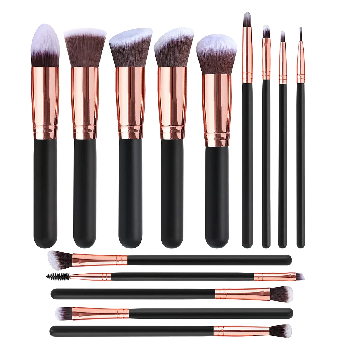 

14pcs Custom No LOGO Wholesale Make Up Brush Sets Private Label Makeup Brush Set With PU Bag, Customized color