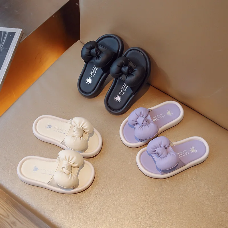 

summer house new children's shoes Little girls bow flip-flops sandals large children wear slippers