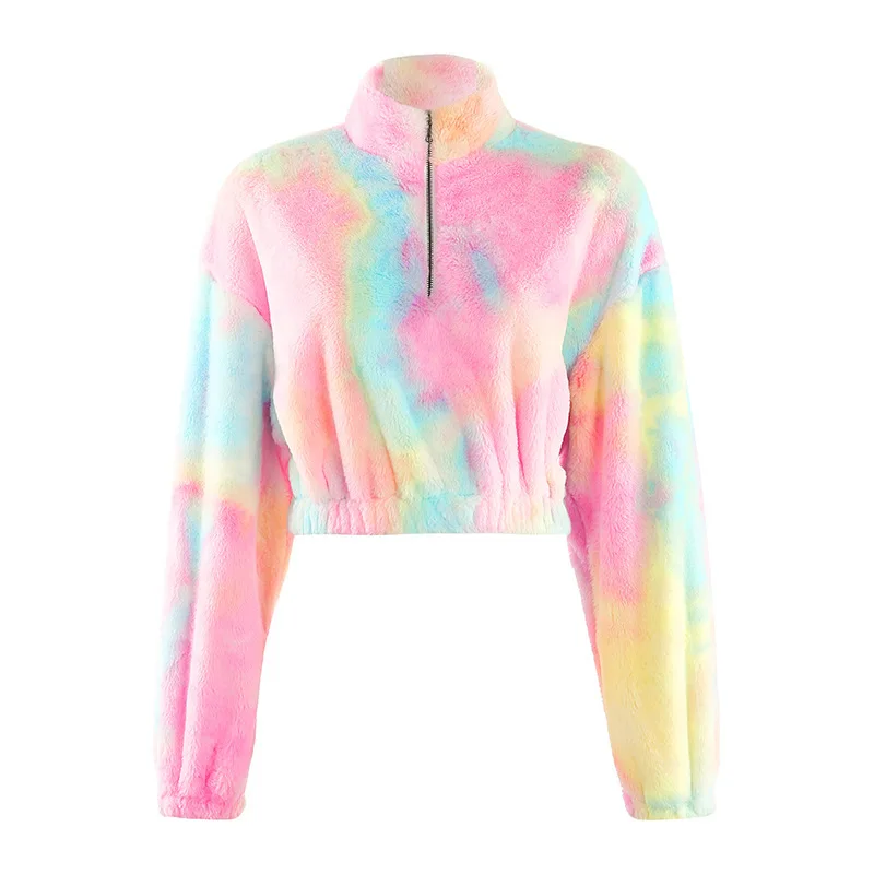 

2020 Trending winter short style long sleeve rainbow women shirts ladies top blouse