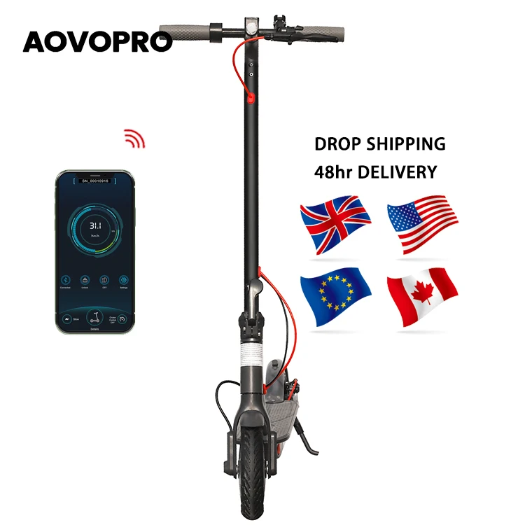 

AOVOPro APP M365pro Foldable Waterproof 10.5AH 35Km 350W 2 Wheel Adult Electric Scooter for Europe USA Warehouse Drop Shipping