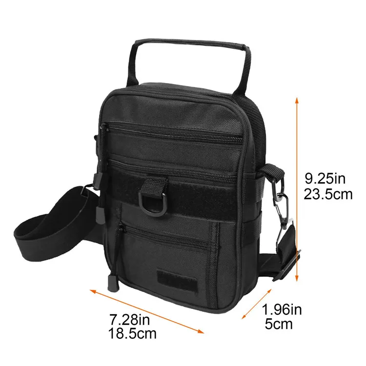 

Multipurpose Oxford Waterproof Lightweight Crossbody Sling Shoulder Messenger Bag for Climbing, Black