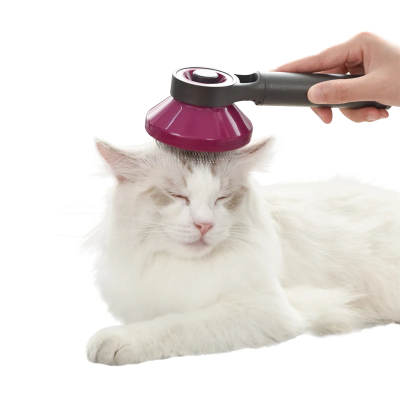 

New Arrivals Pet Grooming Brush Self Cleaning Dog Cat Brush Remove Dog Hairs Pet Comb, Pink