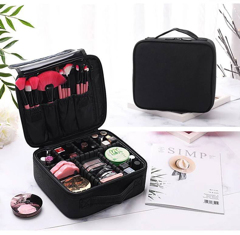 

Custom Waterproof Brushes Makeup Bag Portable Artist Beauty Professional Make Up Case Travel Organizer Cosmetic Bag, Customized