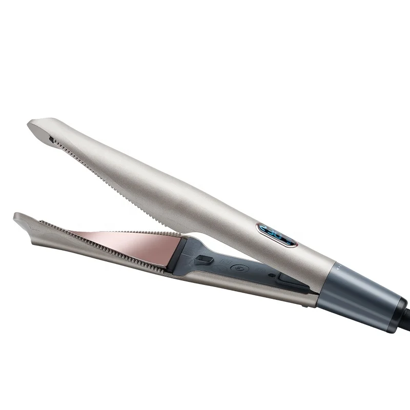 

2021 New Hairdresser Private Label Led Display 2 in 1 Hair Straightening And Curling Iron