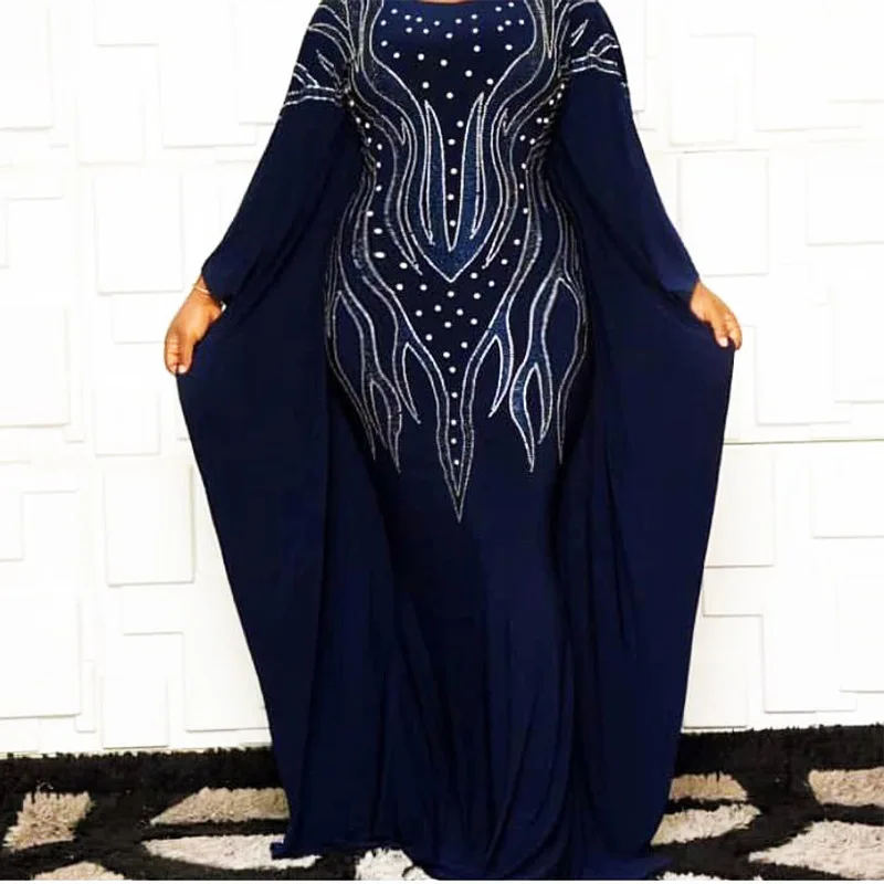 

Fashion Africa Robe Long Maxi African Dress Diamonds Classic Caftan Robe For Women Clothing Muslim Dresses, As showed