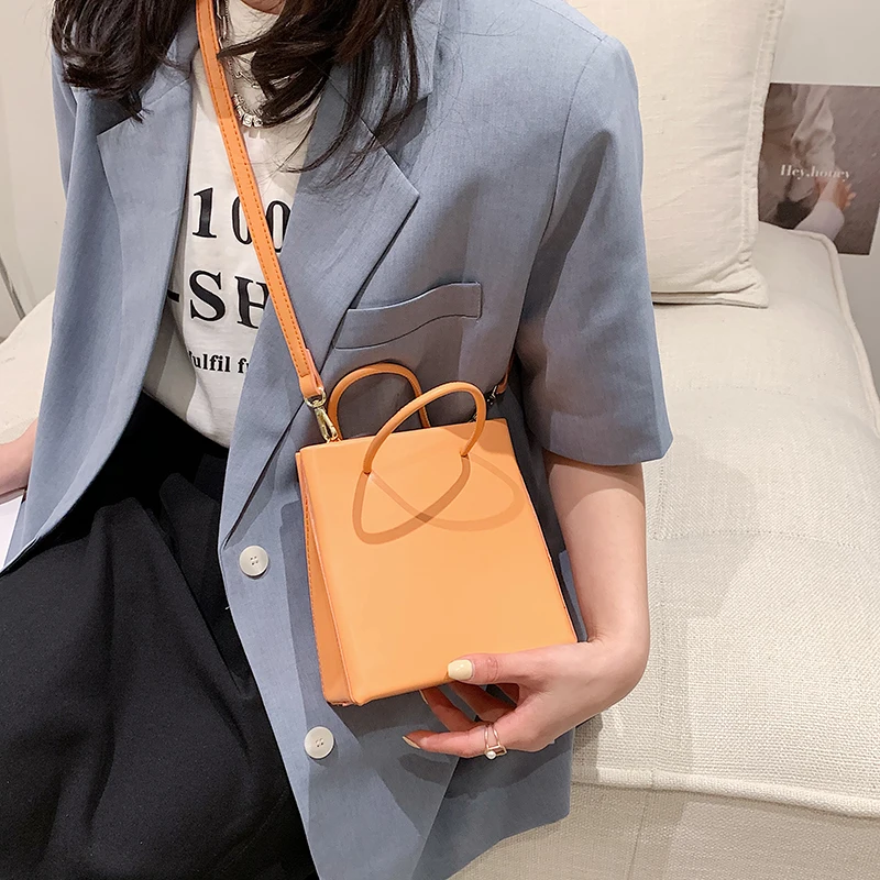 

2021 retail hot selling summer trendy bolsos pu leather mini tote bag for women brand designer bag ladies purse hand bags, 5 colors