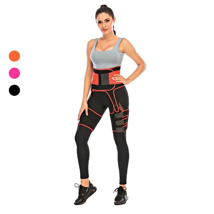 

Custom Logo 3 in 1 Waist Thigh Trimmer And Butt Lifter Women Enhancer Slimming Belt Neoprene Compression Waist Trainer, Black,orange,fuchsia