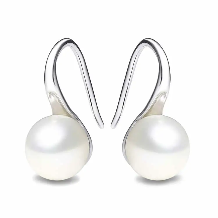 

925 Sterling Silver Hoop Handpicked Freshwater Cultured Pearl Dangle Drop Earrings Jewelry for Women