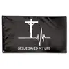 Custom Jesus Saved My Life Flag Polyester Flag Indoor/Outdoor Banner Flags 3x5