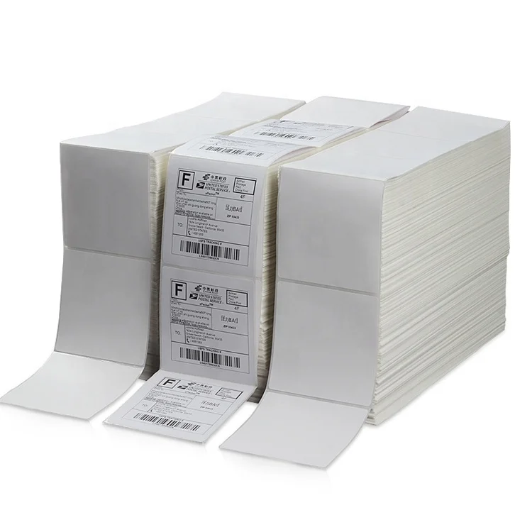 Accept Custom Adhesive Sticker Waterproof A6 4"x6"fanfold Thermal Label 500ps 1000pcs Stack Heat Sensitive Shipping Labels Paper