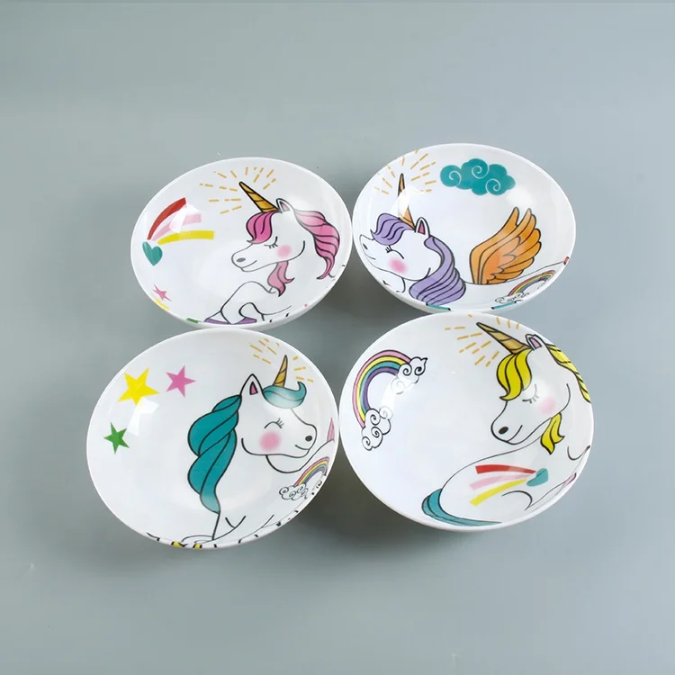 Customized Design Printed 100 Melamine Dishes Round Melamine Children