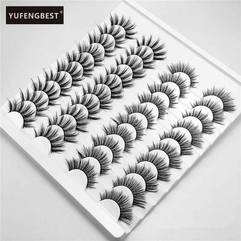 

Abestyou 20Pairs Lashes 3D Mink Eyelashes Natural Long Thick False Eyelashes Handmade lashes Makeup Extension Eyelashes