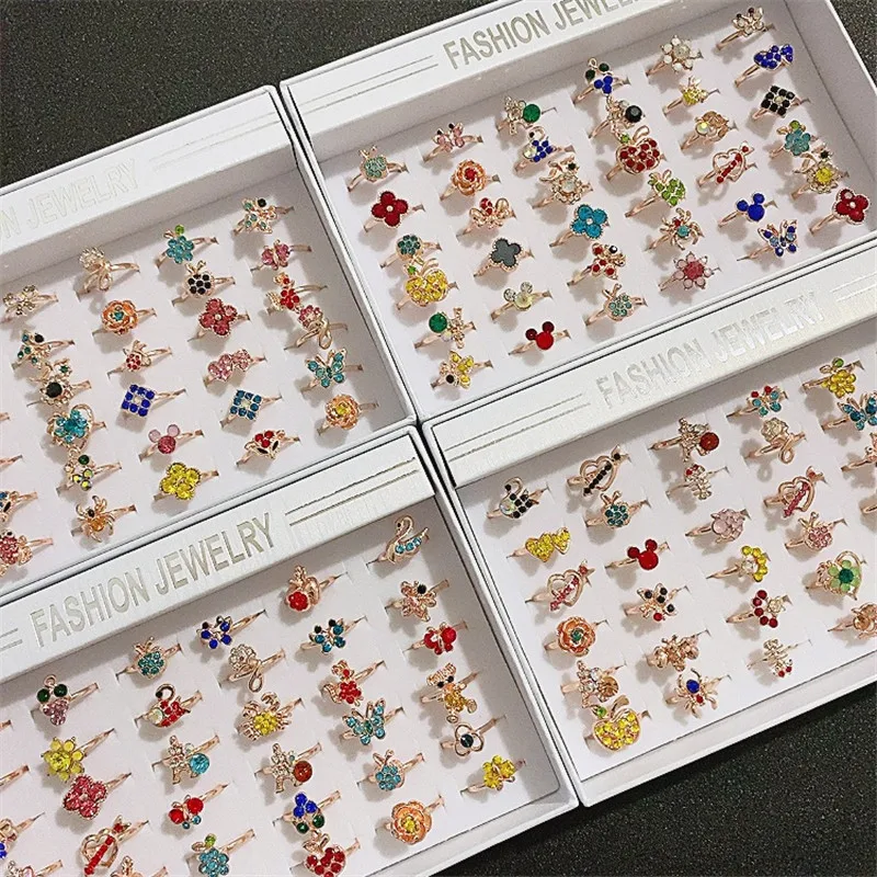 

2021 fashion alloy diamond ring for lady, fashion boutique adjustable, jewelry mixed batch box, Silver