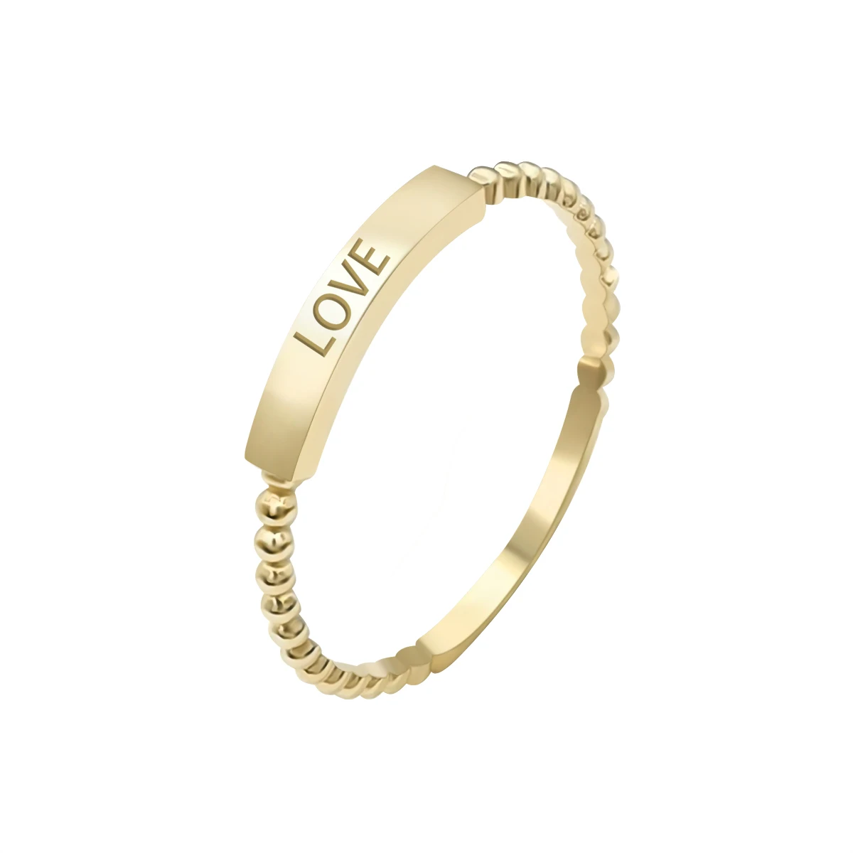 

World Best Selling Products Jewelry Customize Letter Love 9k Gold Ring