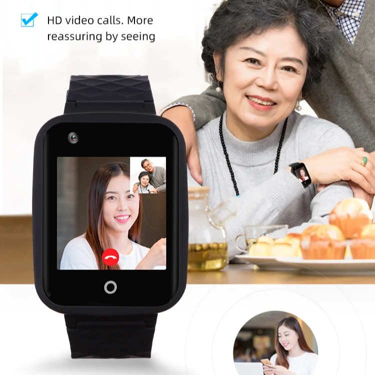 

4G LTE Kids elderly SOS remote health report touch screen gps smart watch with camera RYDV46