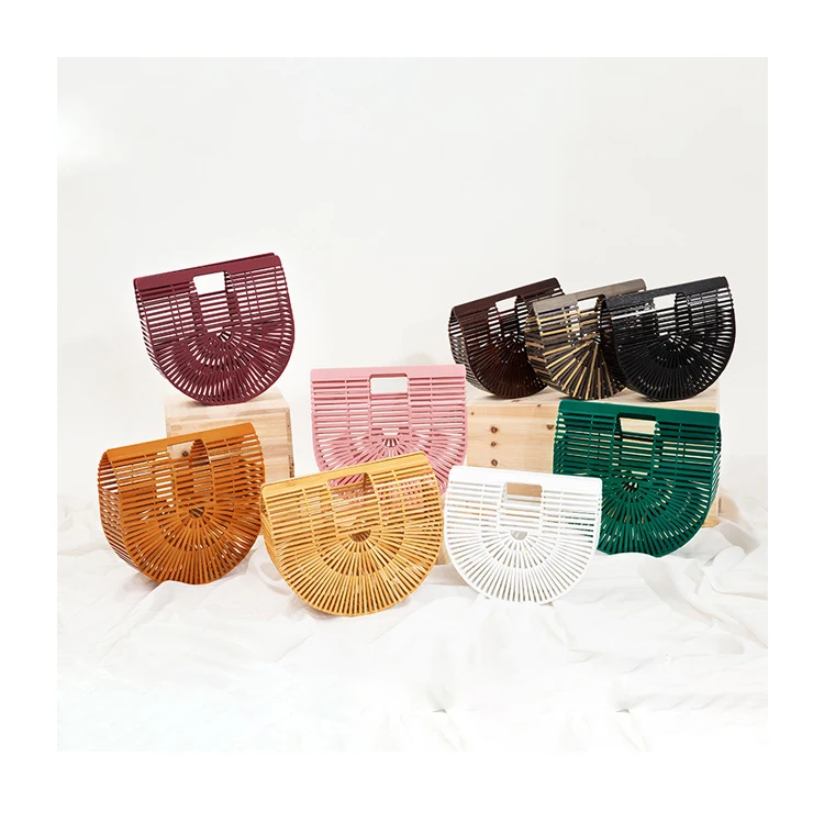 

Popular Straw Designer Brand Handbags 2021 New Trendy Fashion Portable Saddle Bag Bamboo women Handbags, Customized color