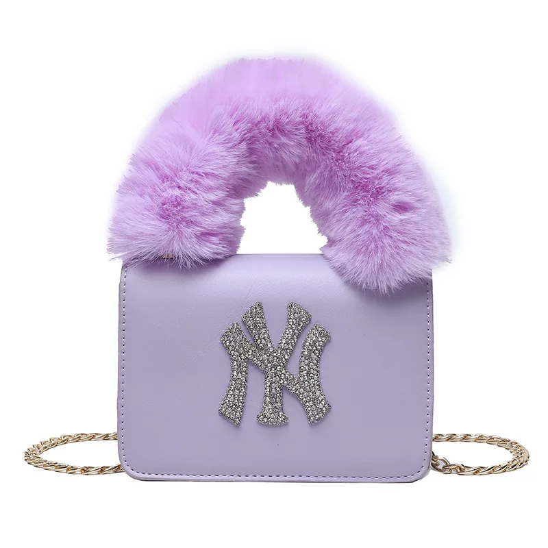 

ST-0908 New Winter Fashion Handbag Maomao Handbags Pu Plush Pu Leather Trend Handbags For Women, Multi color