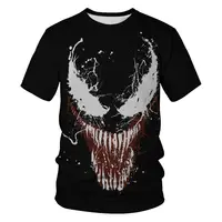 

Marvel venom original black men and women short-sleeved polyester t-shirt jersey 3d Halloween tshirts