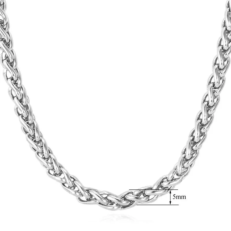 

Fashion Hip Hop Silver Gold Pated Men's Necklace 316L 60cm Stainless Steel Necklace For Men