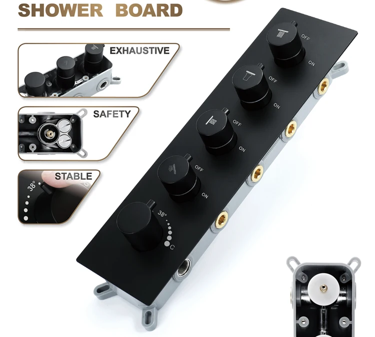 HIDEEP shower faucet accessories thermostatic control switch valve brass black main body