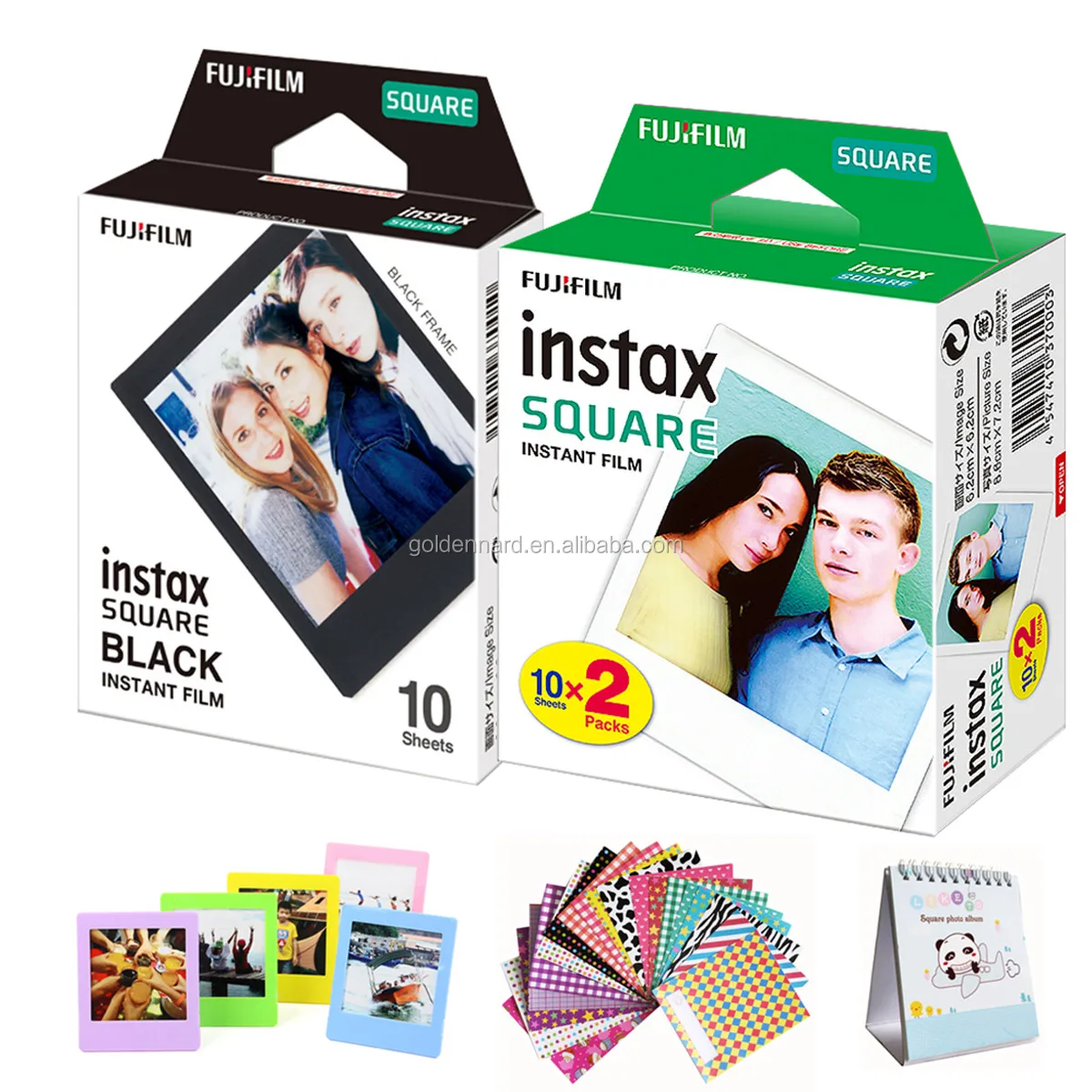 
FujiFilm Instax Square Instant Film 20 Photo Sheets White   10 Sheets Black Edge  Compatible Compatible with FujiFilm Instax SQ 