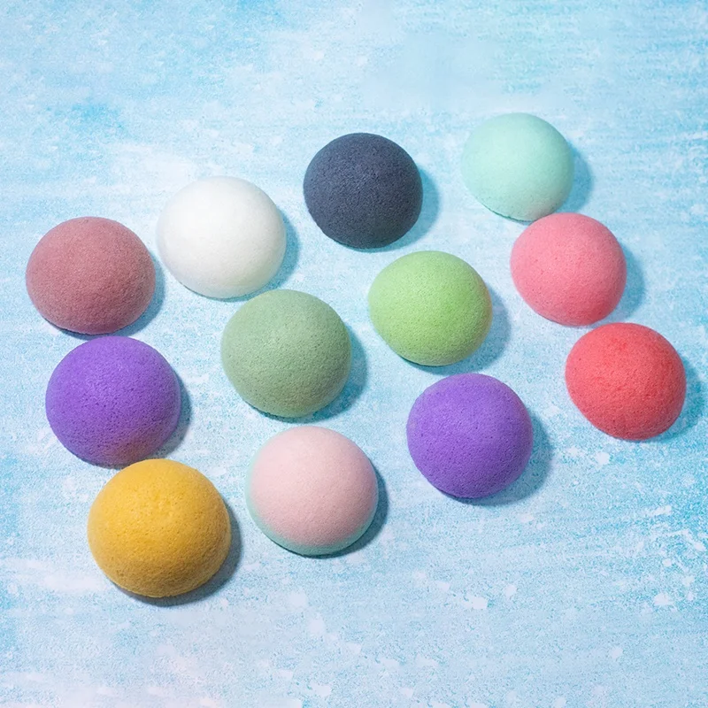 

100% Natural Custom Original Organic Baby Konjac Sponge, Multiple colors available