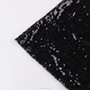 Full edition 3mm sequin shiny luxury black sequence embroidery lace fabric for evening dress
