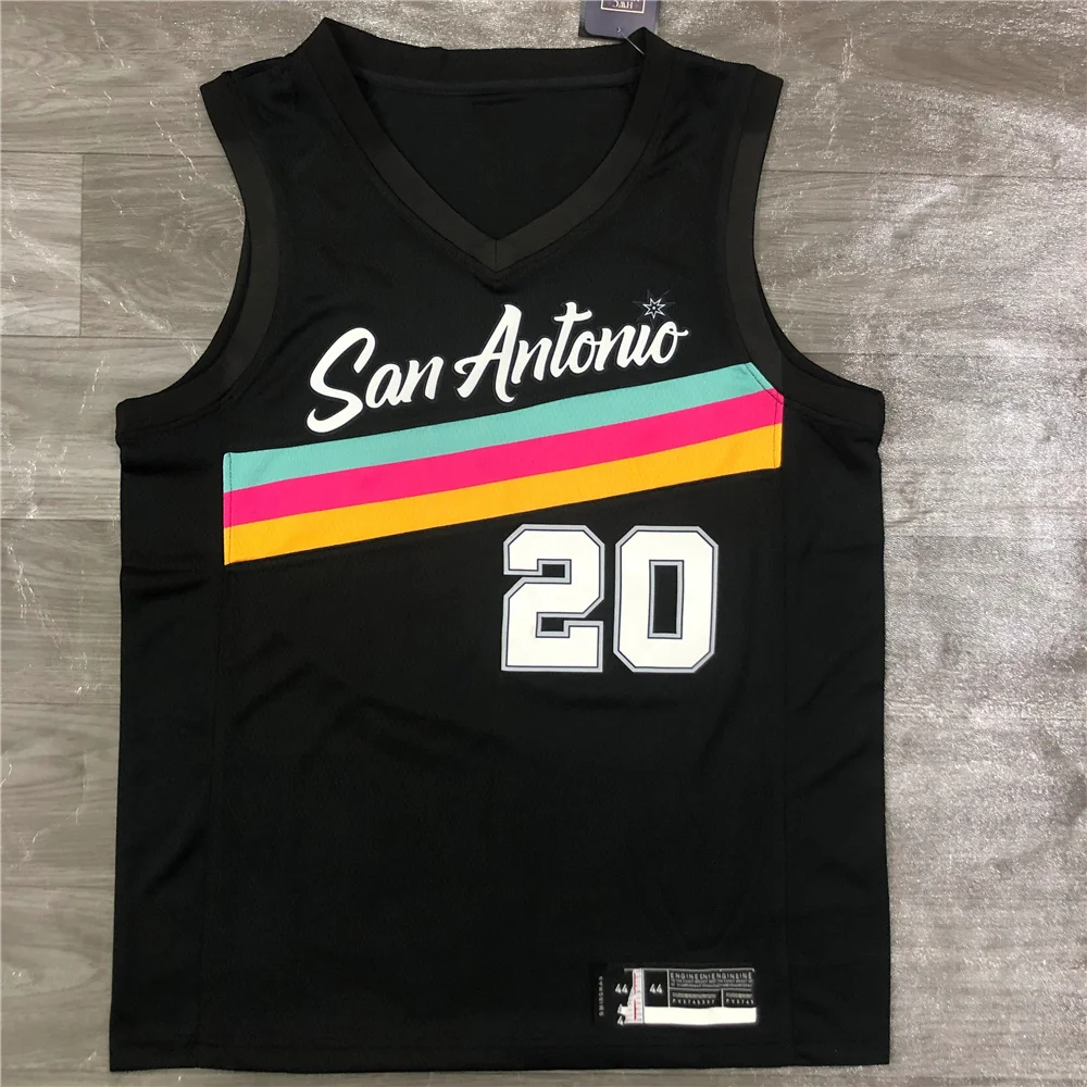 

2021 season San Antonio Basketball Jersey Parker #9 Derozan #10 Aldridge#12 GINOBILI#20 DUNCAN #21 Uniform Custom Logo& Name, As picture