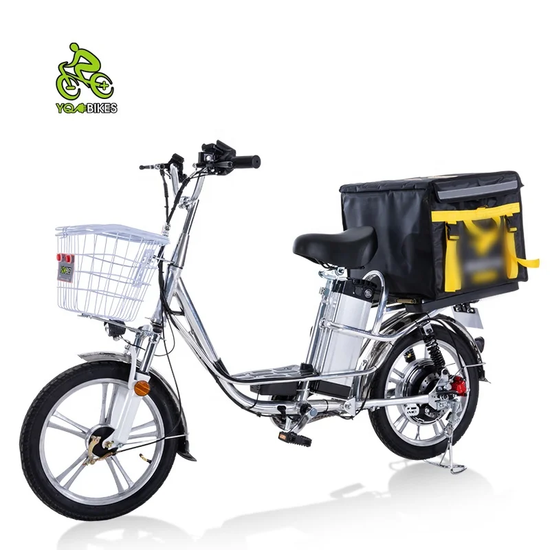 

YQEBIKES CE 20 inch 48V delivery e bike double suspension cargo loading best delivery electric bicycle e-bike with peda for sale, Customized