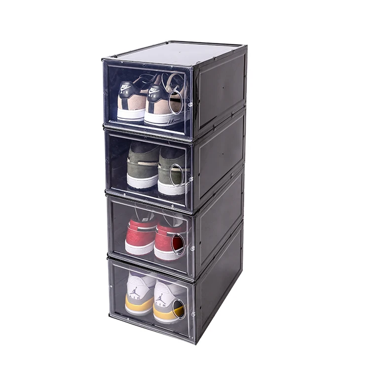 

THREE LEAF 5689 eco friendly clear hard plastic shoes container fashion household case magnetic acrylic shoe box