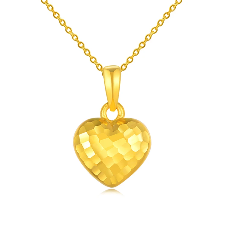 

Mother's Day gift 24k real gold pure gold heart shaped pendant necklace jewelry necklace Women, Picture